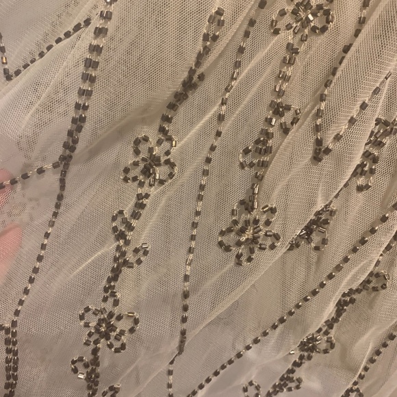 Beaded Sheer Cream/Tan Dress - Picture 2 of 4